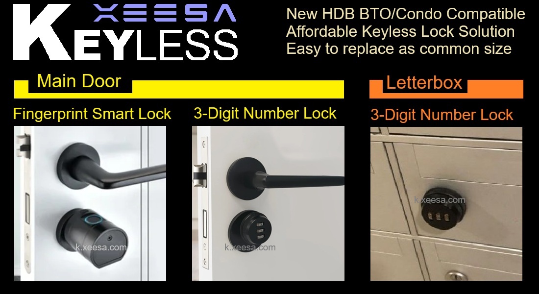 Keyless Lock for HDB BTO Flat or office or shop